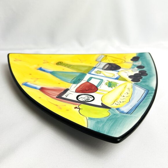 HausenWare Ceramic Triangle Wine & Cheese Platter Designed by Mary Jane Mitchell - Picture 3 of 4